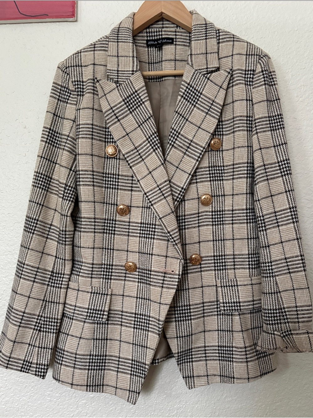 Blazer Jacket - Beige/Black